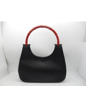 Gucci Coating Bag Strap Black Shoulder Bamboo